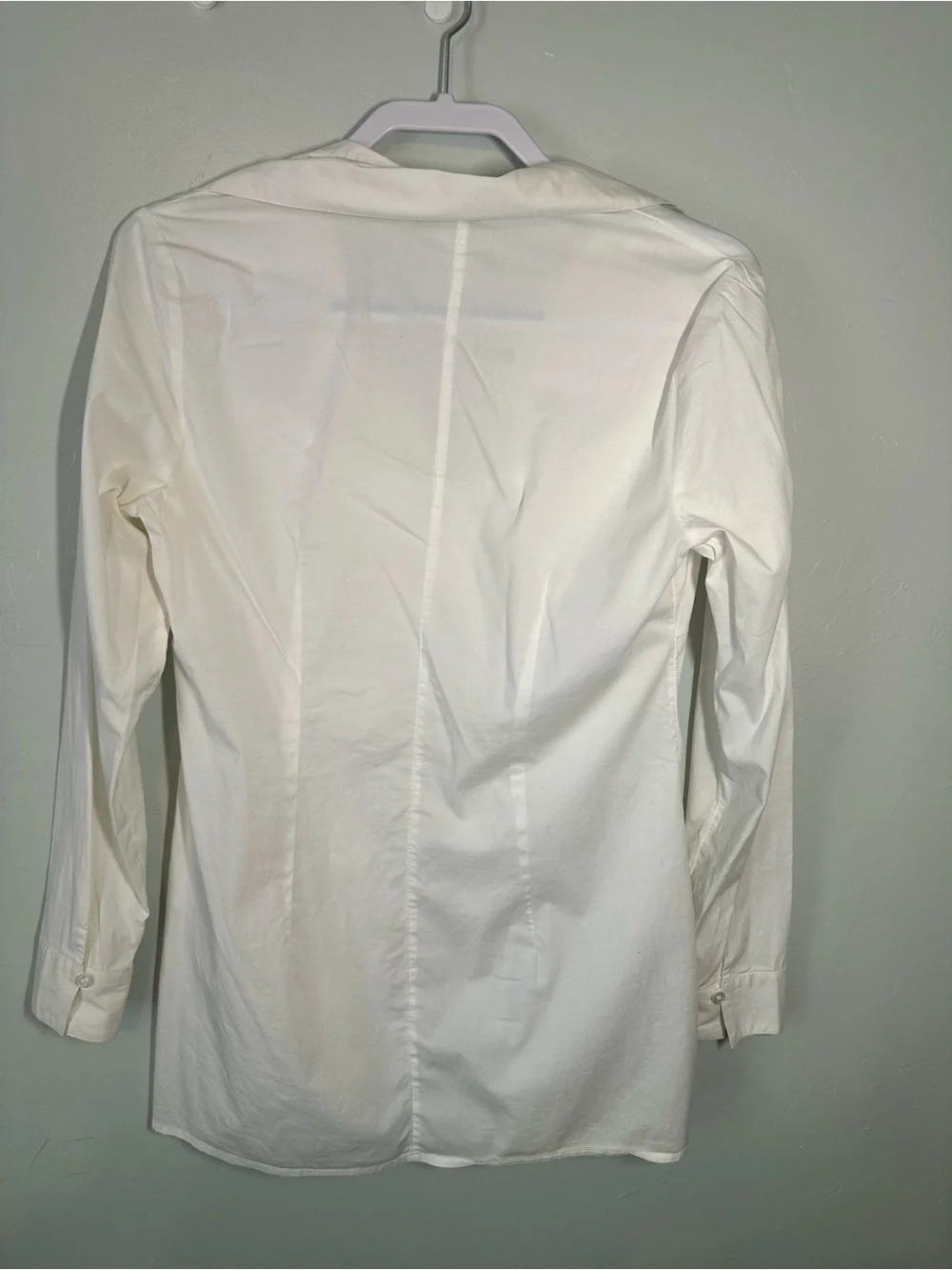 White Long Button Down Shirt